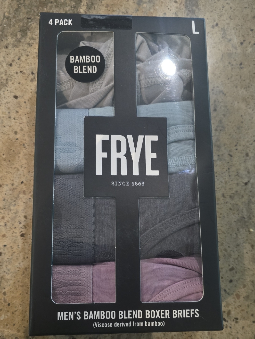 Frye Men's Bamboo Blend Boxer Briefs – Gray & Purple 4-Pack